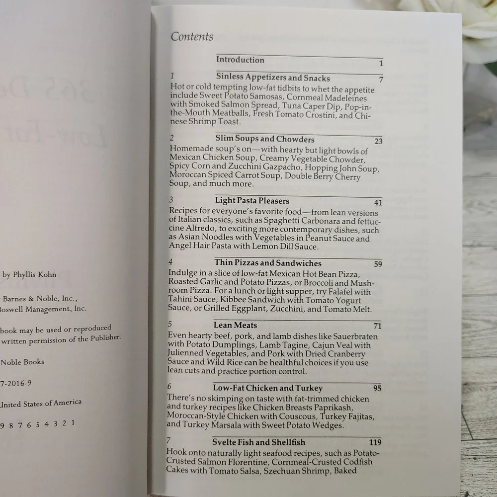 365‎ Delicious Low-Fat Recipes Cookbook by Phyllis Kohn 1995 Hardcover Book